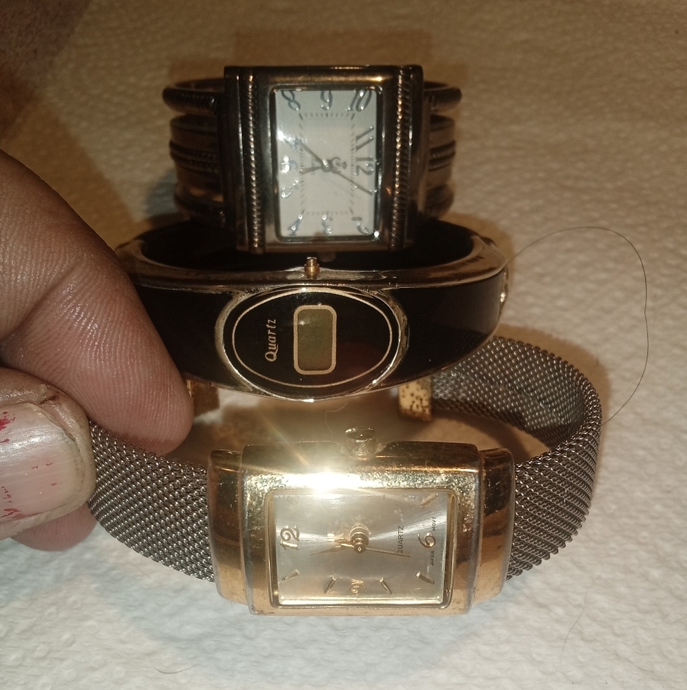 Gold and Silver Mesh Band Watch